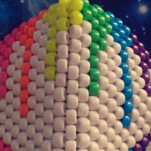 Kandi mask with rainbow drip for kids